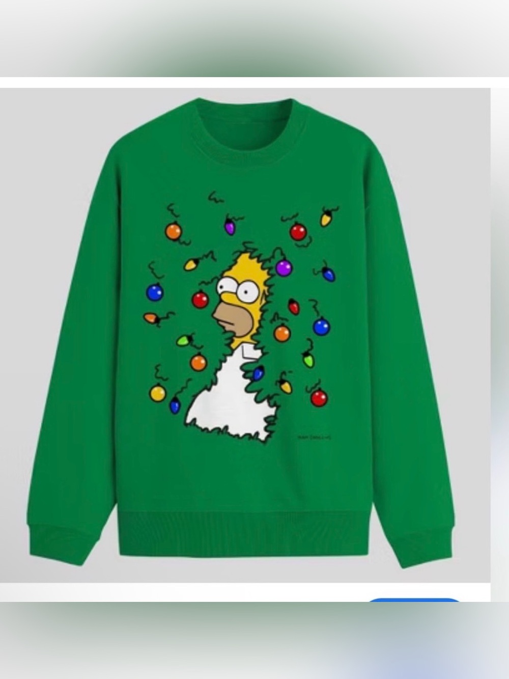 LG Green Crewneck Sweater with Colorful Ornament Graphic